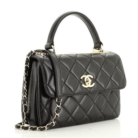 black chanel top handle bag|Chanel trendy top handle.